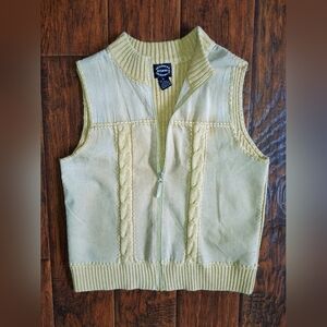 Vintage Y2K Designers Originals Tan Zip Front Cable Knit Vest Size M